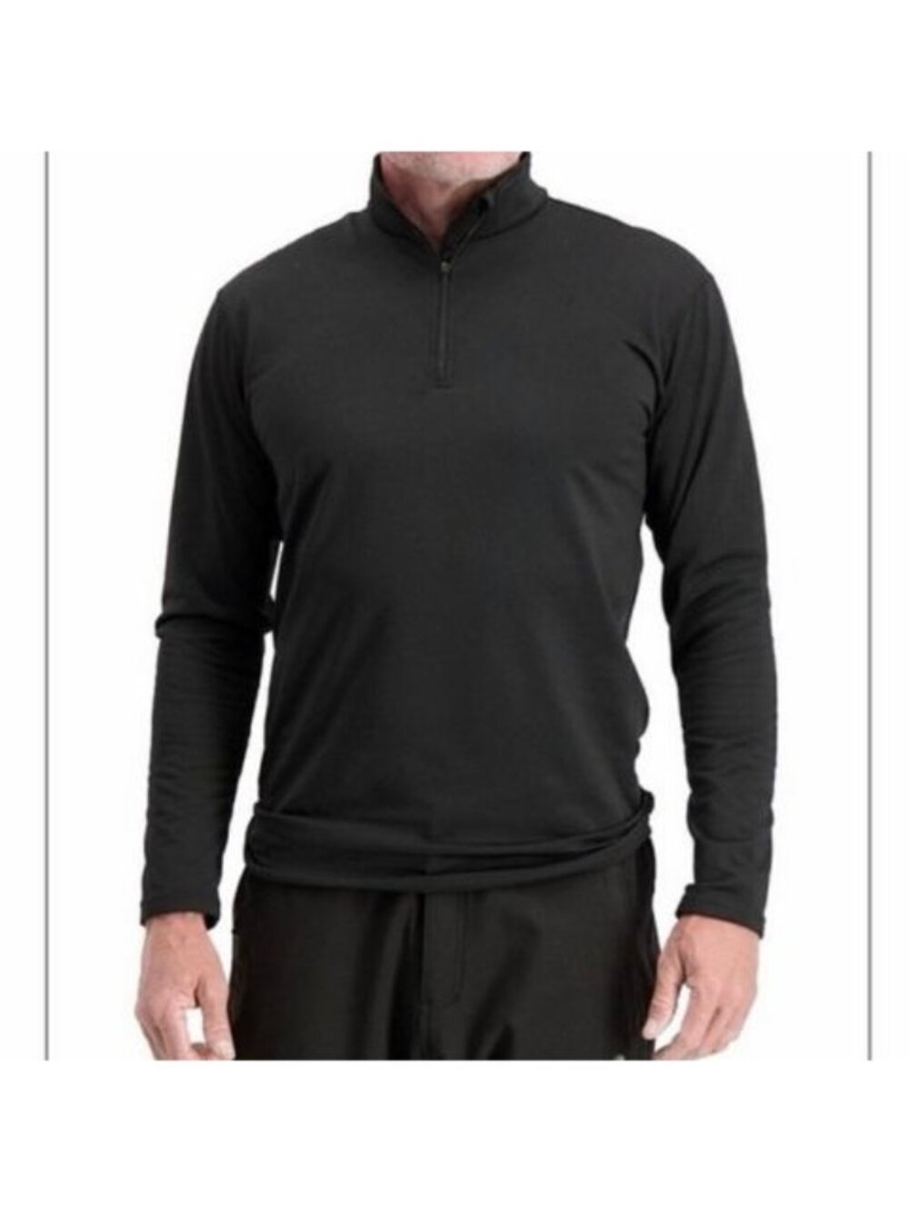 RefrigiWear Flex-Wear Quarter Zip Pullover Black Performance Top Men’s M